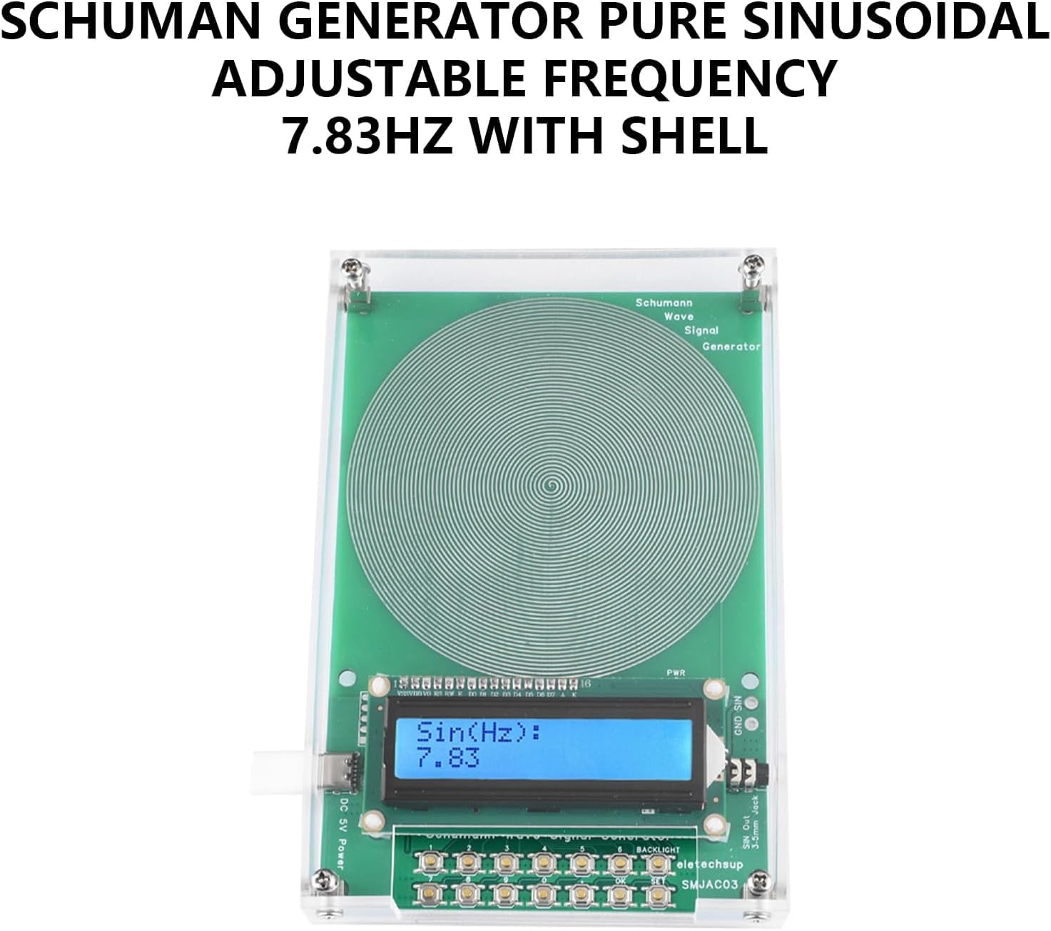 7.83Hz Frequency Generator for Healing, 0.1HZ-100000Hz Adjustable